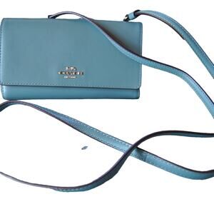 Coach New York Light Blue Crossbody Wallet Purse (New with Tag)